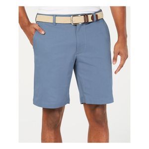 CLUBROOM Mens Blue Expandable Waist Performance Stretch Shorts 36 Waist